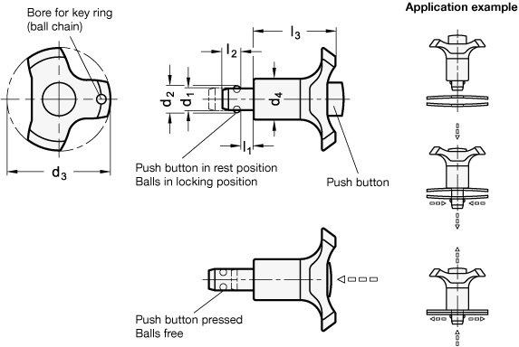 Zoom Stainless Steel Ball Lock Pins Gn - Kugelsperrbolzen (573x384), Png Download