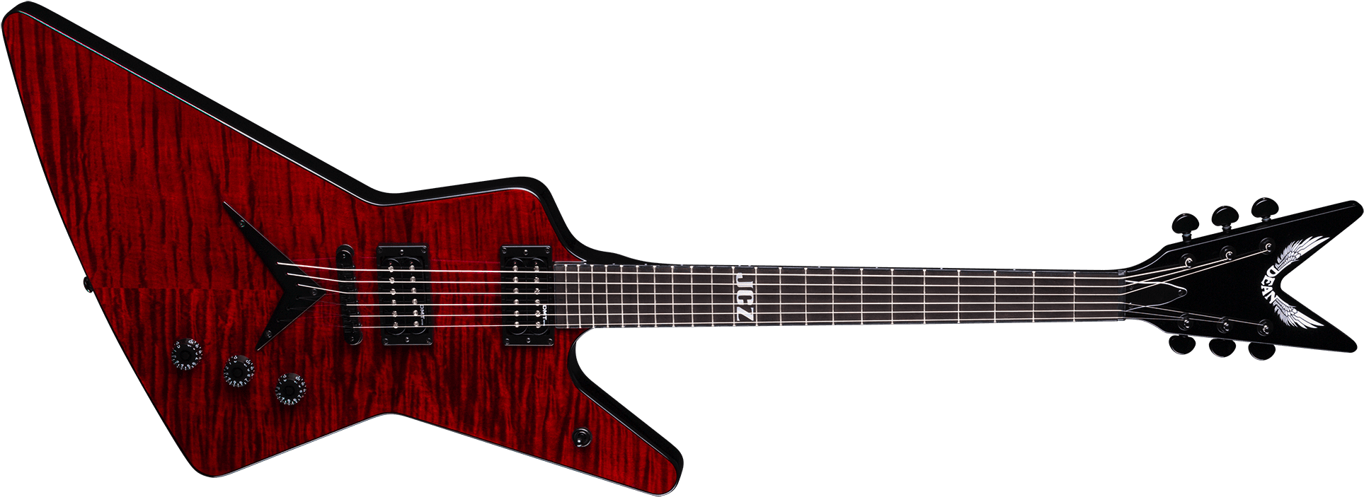 Dean Guitars Image - Dean Dimebag Showdown Ml Electric Guitar Black (2000x800), Png Download