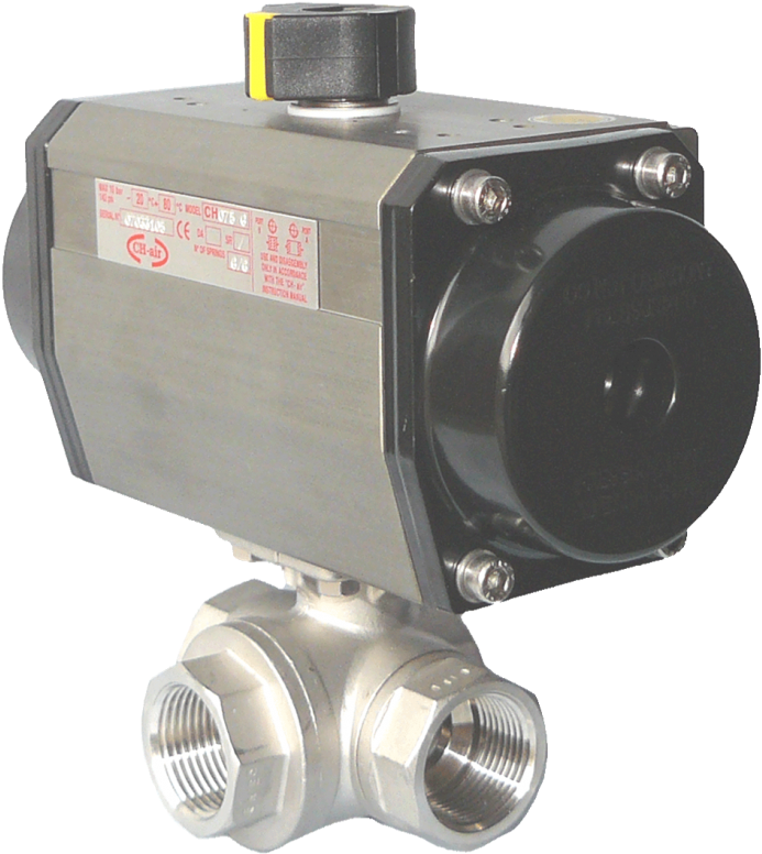 Type Pa2301 Air Actuated Stainless Steel 3 Way Ball - Pa2301 (800x873), Png Download