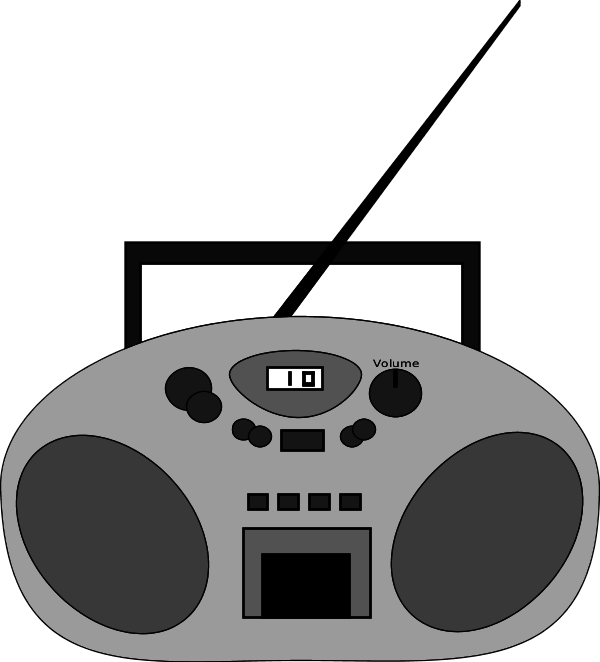 Radio With Antenna Vector Clip Art - Radio Clipart (600x662), Png Download