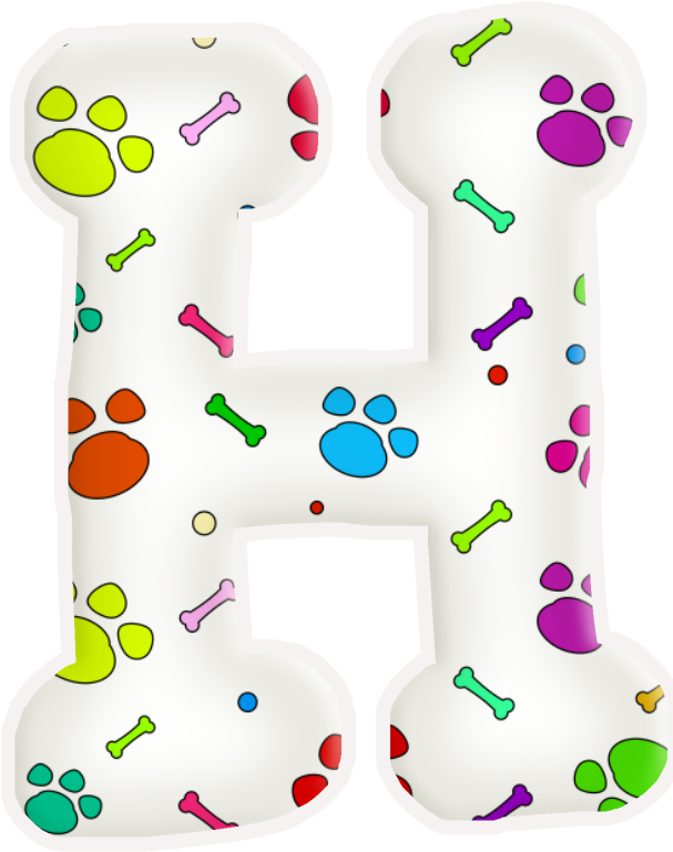 Alfabeto De Huellas De Perritos - Perritos Letras Con Huellas De Perro (606x785), Png Download