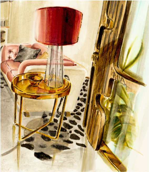 Interior Illustration Detalle Lampara - Illustration (1000x703), Png Download