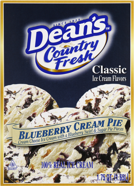 Dean's Country Fresh Classic Blueberry Cream Pie Ice - Country Fresh Ice Cream, Premium, Chocolate - 1 Pt (547x900), Png Download