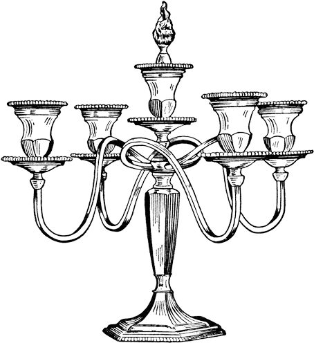 Antique Candle Holder - نقاشی سیاه قلم شمعدانی (800x500), Png Download