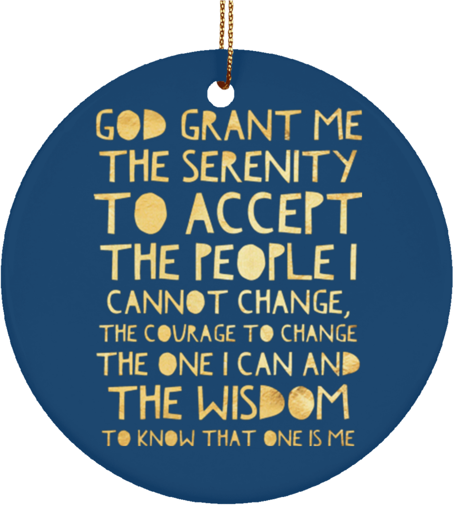 Aca Serenity Prayer Christmas Tree Ornament Ceramic - Adult Children Of Alcoholics Prayer (1024x1024), Png Download