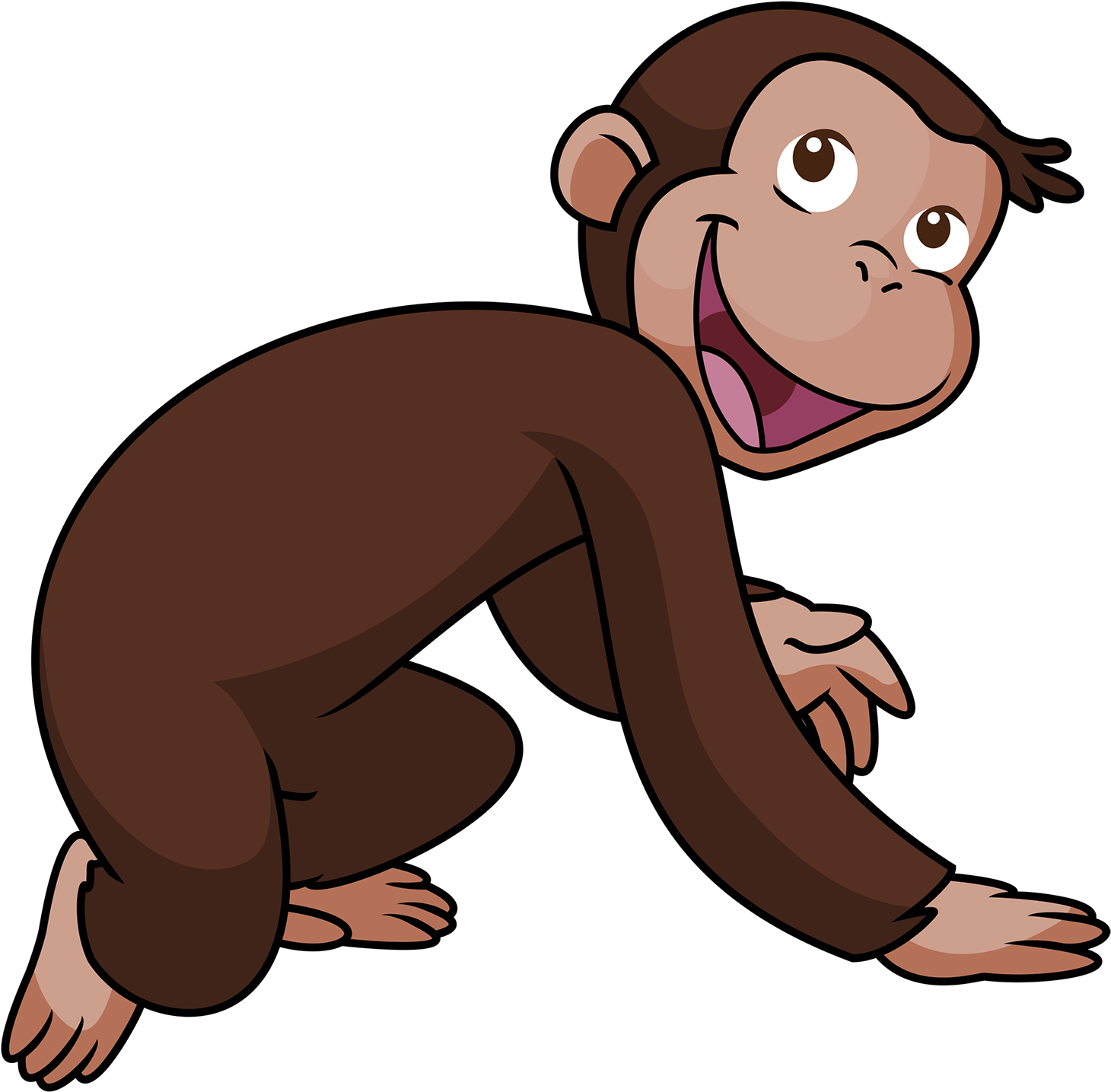 Free Curious George Clipart Image - Jorge El Curioso En Moto (1500x1494), Png Download