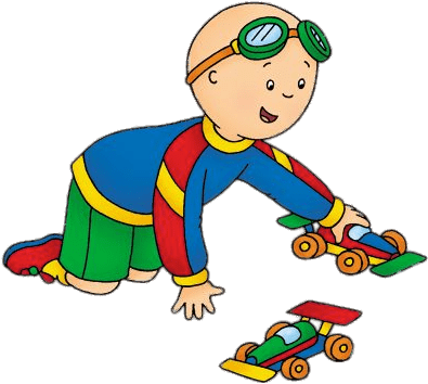 Caillou Jugando Con Carros De Juguete - Caillou Playing With Toys (415x370), Png Download