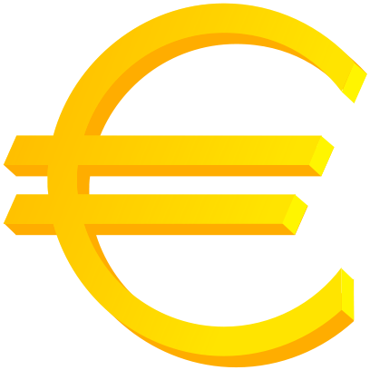 Mastercard, Visa, Euros And Dollars Accepted - Euro Symbol (408x408), Png Download