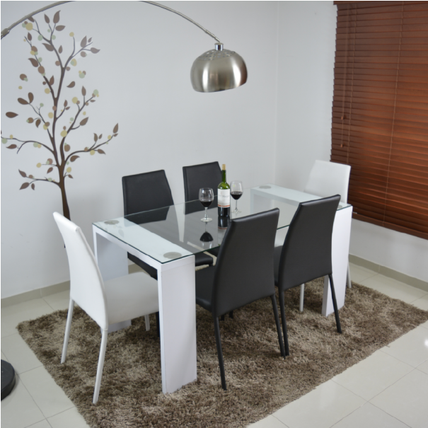 Comedor Loft Blanco / 4 Negro 2 Blanco - Roommates Modern Tree Wall Sticker (604x855), Png Download