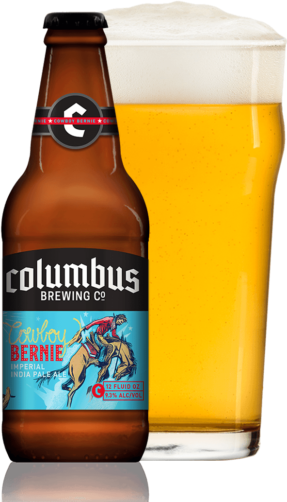 Cbc Cowboy Bernie Bottle And Glass - Columbus Brewing Company Cowboy Bernie (1050x1112), Png Download