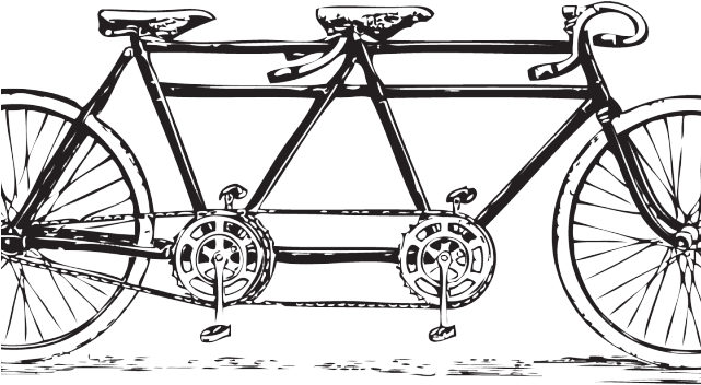 Cycling Clipart Vintage Bicycle - Vintage Tandem Bicycle Clipart (640x480), Png Download