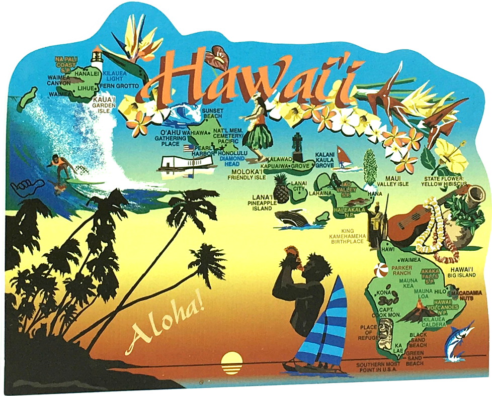 Cat's Meow Village United States Map, Hawaii (1000x798), Png Download
