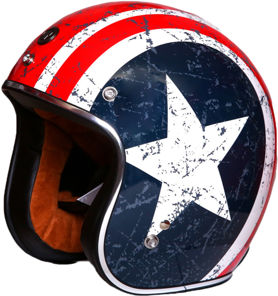 Torc Route 66 T50 Red White Blue Rebel Star Graphics - Torc Rebel Star Helmet (617x640), Png Download