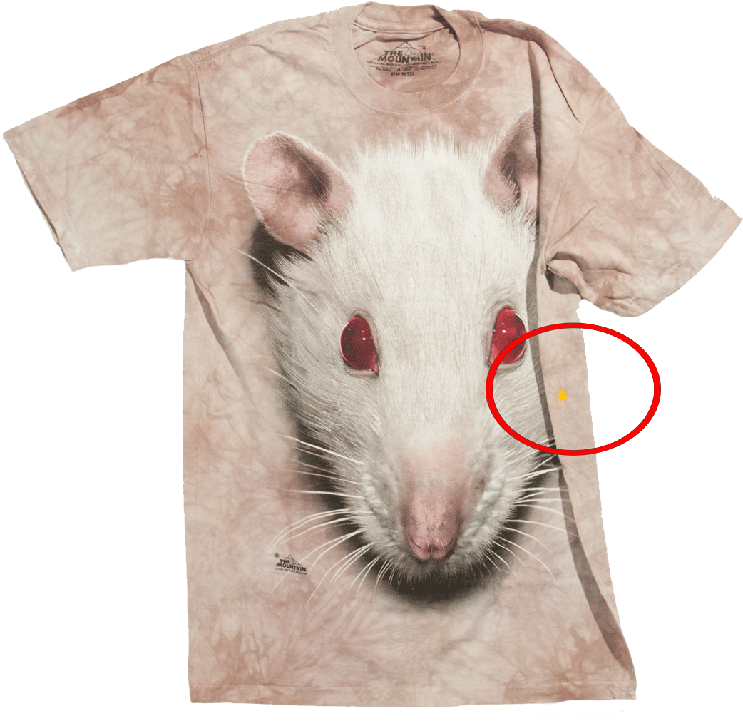 Футболка С Дефектом Big Face White Rat Фото, Цена, - T-shirt (1100x1079), Png Download