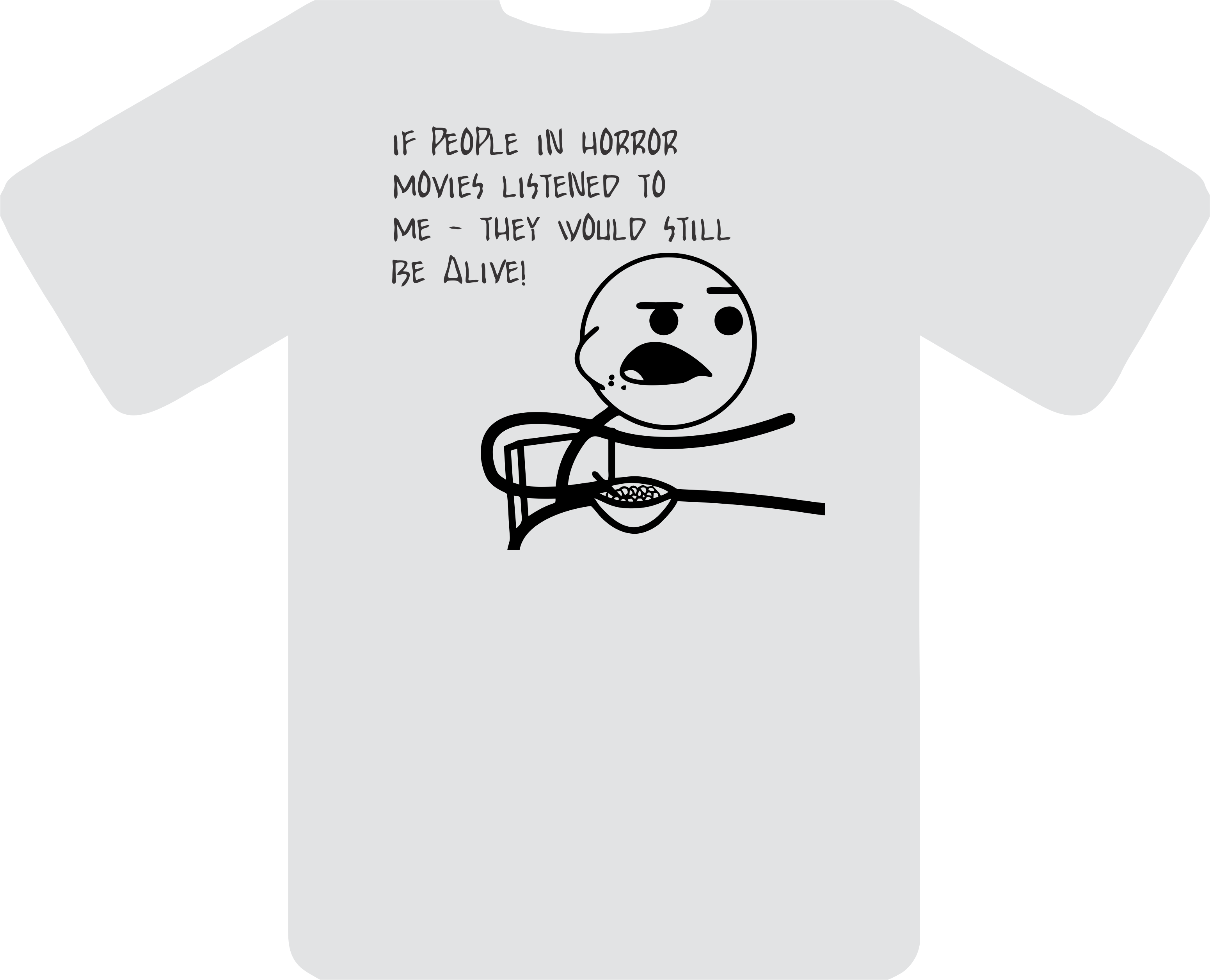 Horror Movie Advice T-shirt - Chad What No Sleep (3101x2512), Png Download