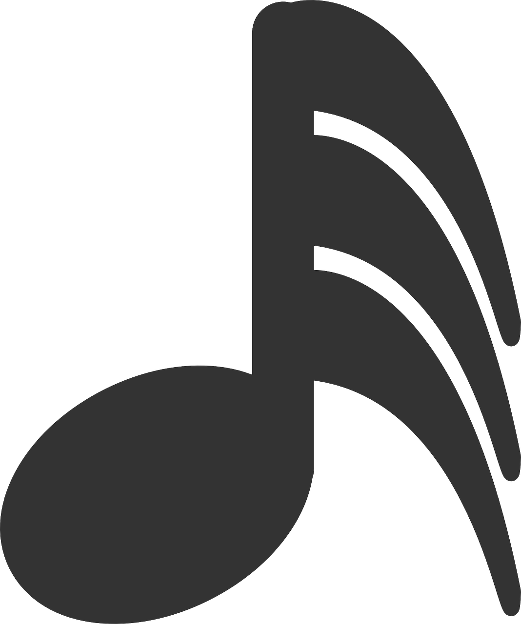 Thirty Second Note Clipart (1068x1280), Png Download