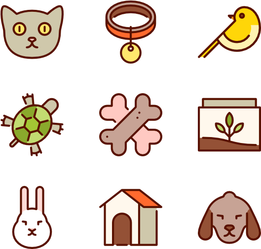 Flat With Line Pet Shop - Pet (600x564), Png Download
