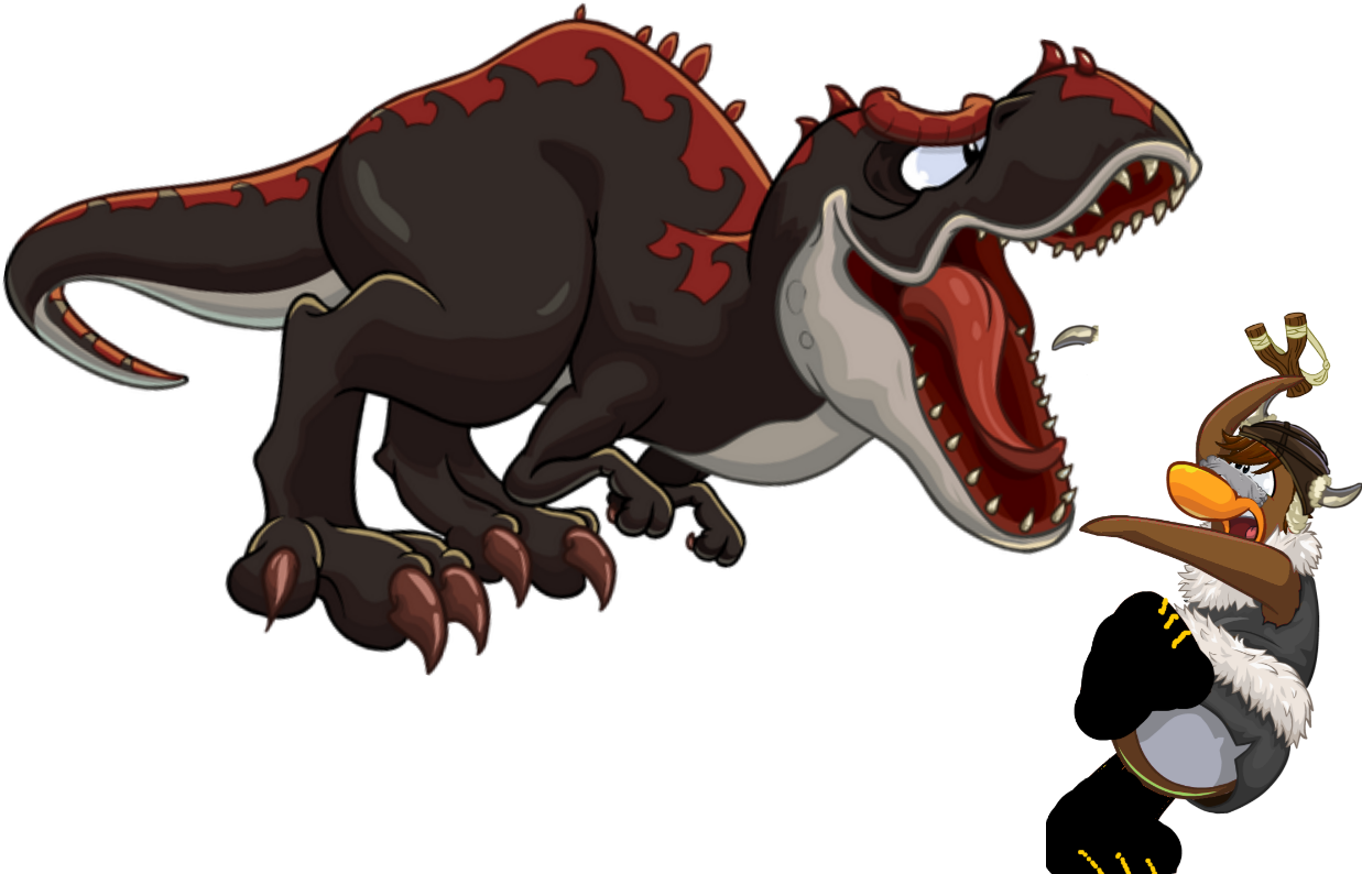 Flames Dinosaur - Cartoon (1279x899), Png Download