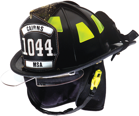 Yellow Cairns Fire Helmet (500x424), Png Download