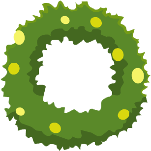 Lime Green Wreath - Christmas Wreath Vector Png (334x371), Png Download