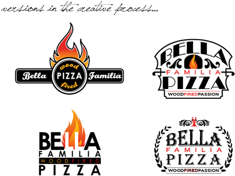 Bella Familia Pizza Wanted A New Logo To Represent - Wood Fired Pizza Logos (600x469), Png Download