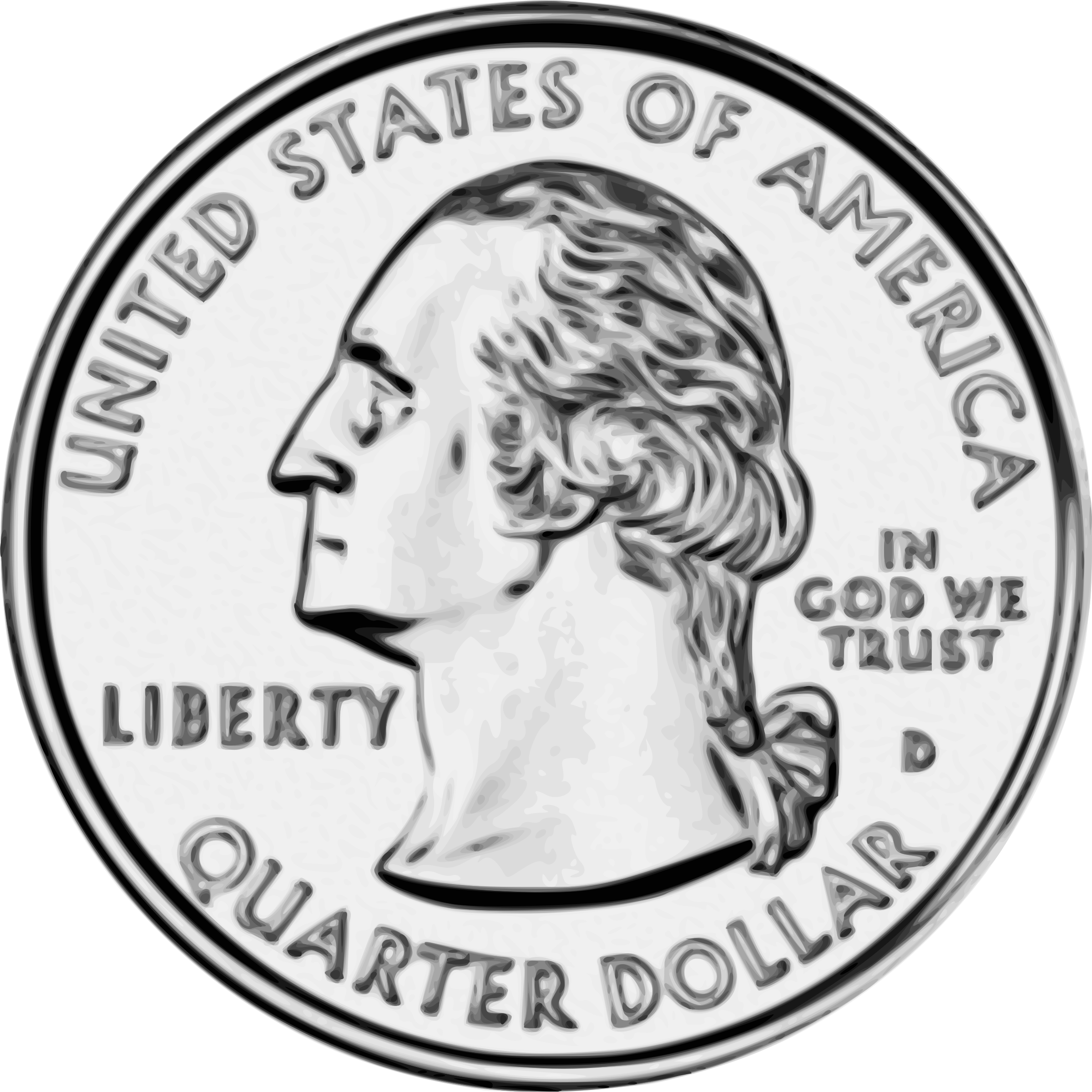 Top Quarter Coin Clipart Cdr - Quarter Coin Clipart (2400x2400), Png Download