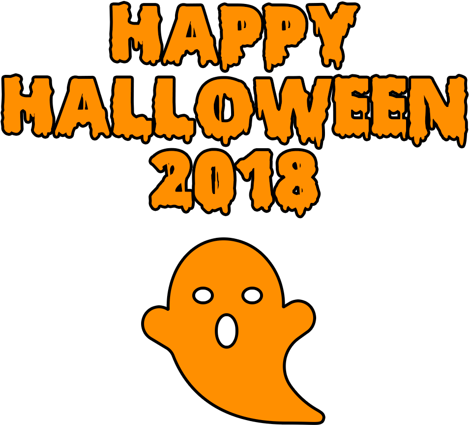 Happy Halloween 2018 Scary Ghost Bloody Font - Clipart Happy Halloween Transparent (1000x1000), Png Download