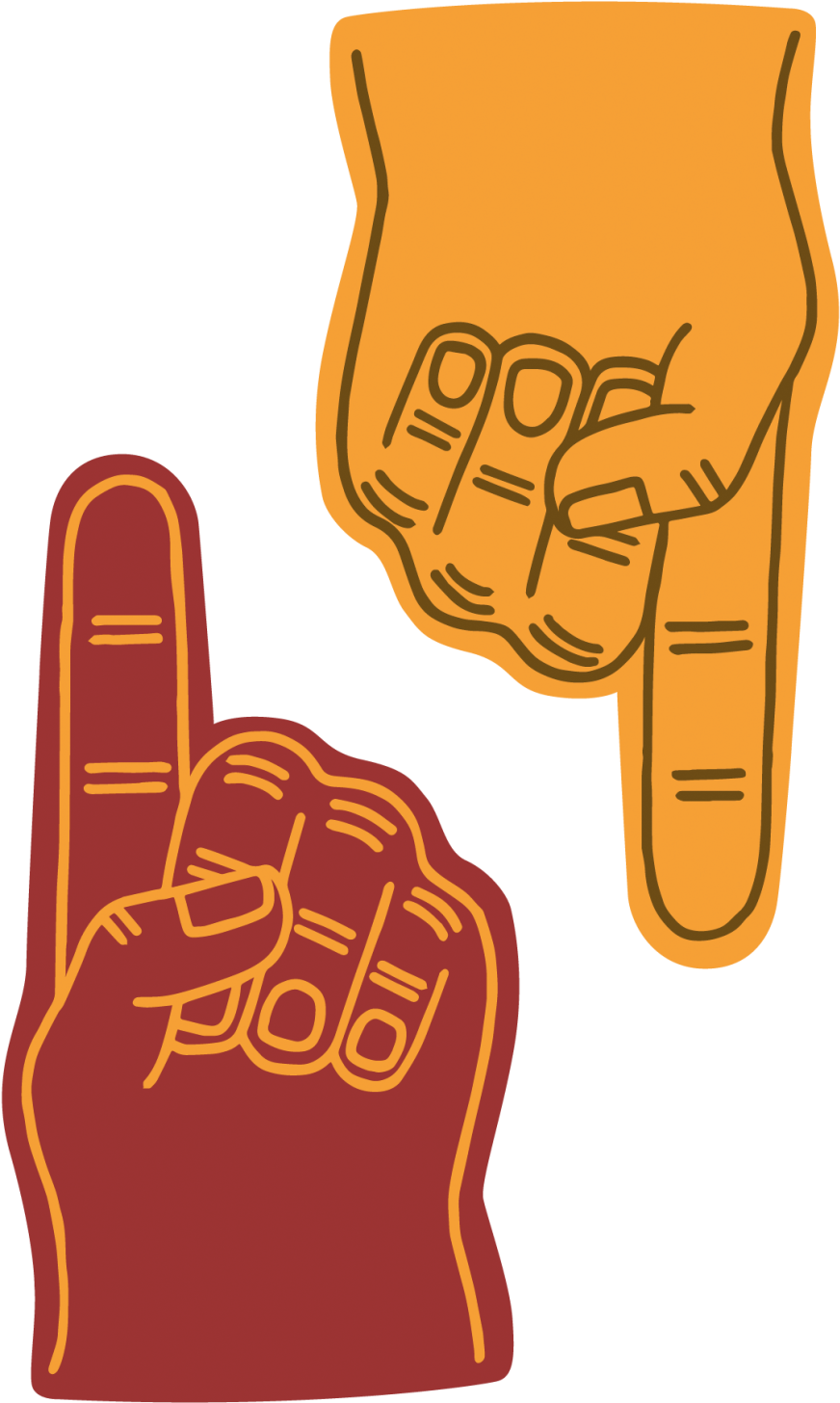Cmu Vs Wmu - Purple #1 Foam Finger Kids Unisex (1217x1703), Png Download