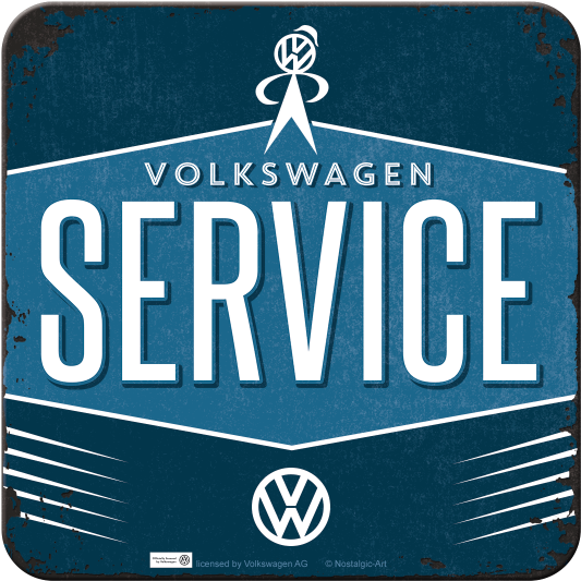 Nostalgic Art Metal Coaster Volkswagen Service Retro - Volkswagen Service Clock (600x600), Png Download