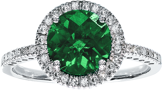 Color Diamonds Or Gemstones Are At The Fashion Forefront - Emerald Ring 1/5 Ct Tw Diamonds 10k White Gold (560x398), Png Download