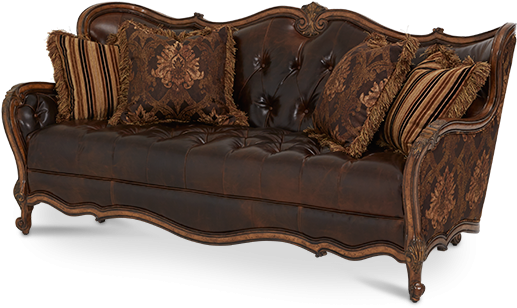 Sofa Grp2 - Aico Lavelle Melange Leather & Fabric Wood Trim (600x510), Png Download