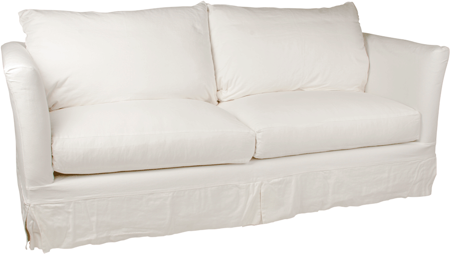 Vintage White Canvas Sofa - Studio Couch (980x653), Png Download