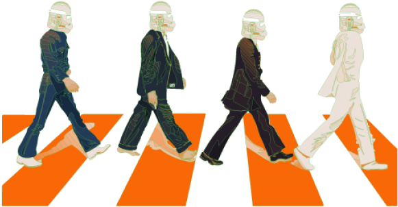 Beatles Abbey Road - Fdr,jfk,clinton,obama Framed Tile (600x600), Png Download