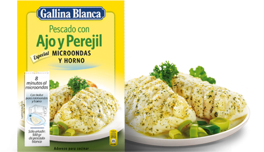 Pescado Con Ajo Y Perejil - Gallina Blanca (960x521), Png Download