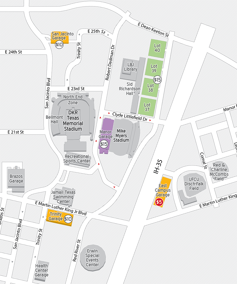 Map Of Parking Surrounding Mike Myers Stadium - The University Of Texas At Austin (800x959), Png Download