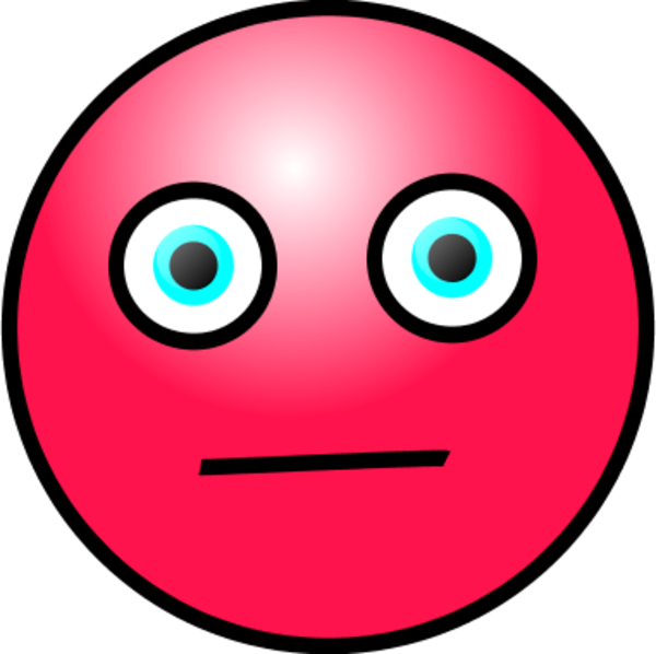 Emoticons Worried Face Vector Clip Art Ca75nr Clipart - Red Worried Face (600x598), Png Download