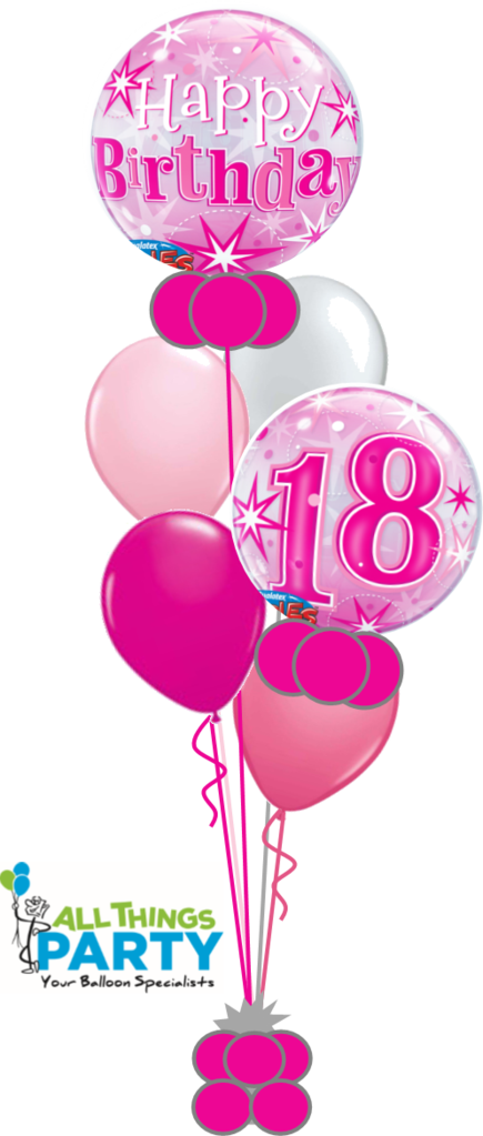 18th Birthday Bubble Bouquet - 50th Birthday Balloons Png (435x1023), Png Download