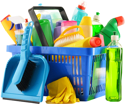 Fabrica Productos De Limpieza2 - Basket Of Cleaning Supplies (500x409), Png Download