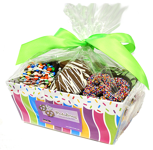 Pretzel Party Gourmet Chocolate Covered Treats Gift - Treats Gift Baskets (524x524), Png Download