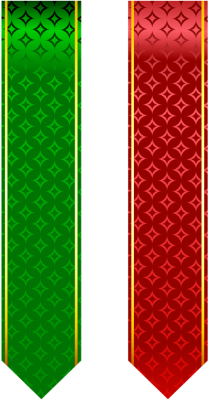 Clip Art, Banner, Scrapbook, Green, Ribbon, Christmas - Red (365x600), Png Download