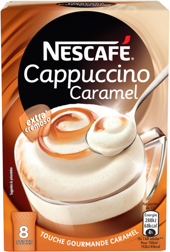 Capuccino Caramel Nescafé - Nescafe Cappuccino Greece (1000x1000), Png Download