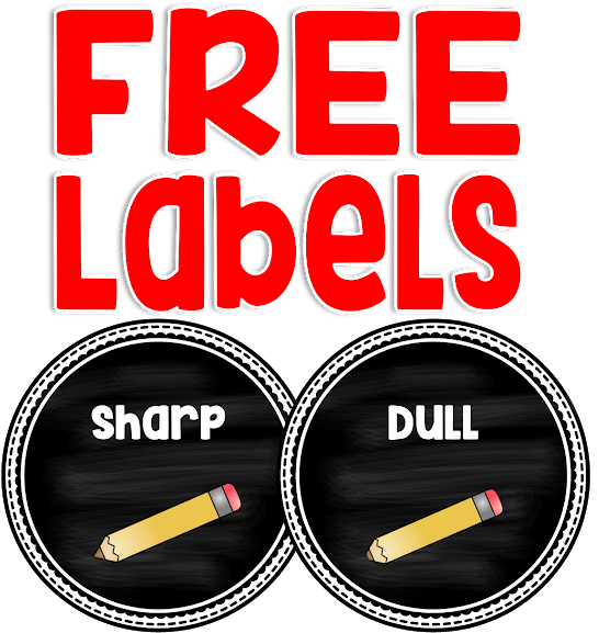 Pencil Cup Dull And Sharp Labels Free - Pencil (640x586), Png Download
