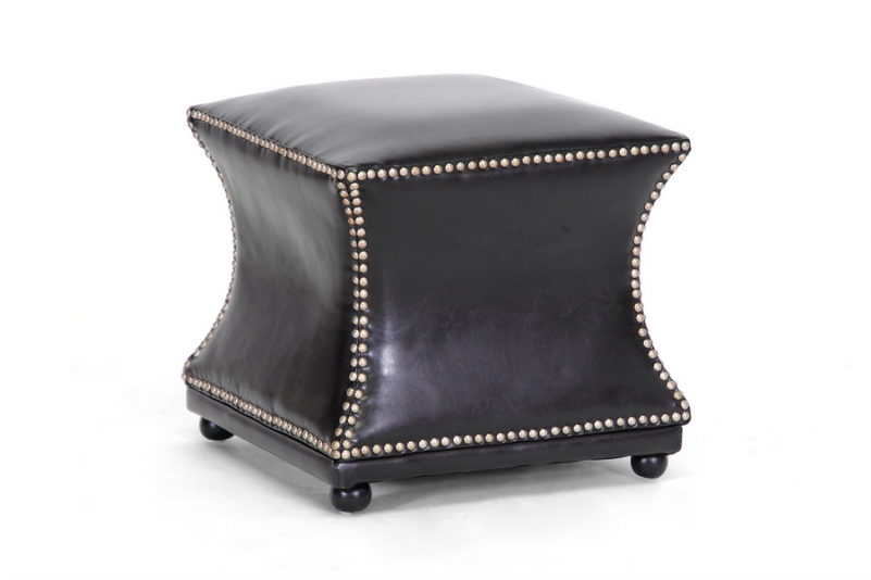 Ellastone Brown Leather Ottoman - Metro Shop Ellastone Dark Brown Modern Leather Ottoman (800x800), Png Download