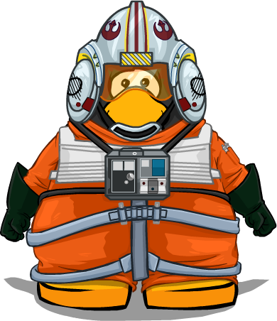 Rebel Pilot Cp - Club Penguin Star Wars Png (390x452), Png Download