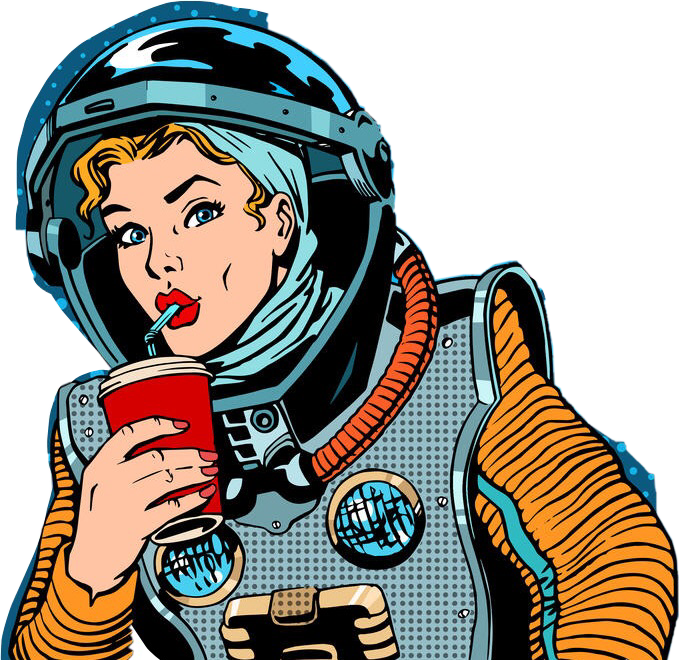 Retro Vintage Astronaut Freetoedit - Richard Palmer-james - Takeaway (679x660), Png Download