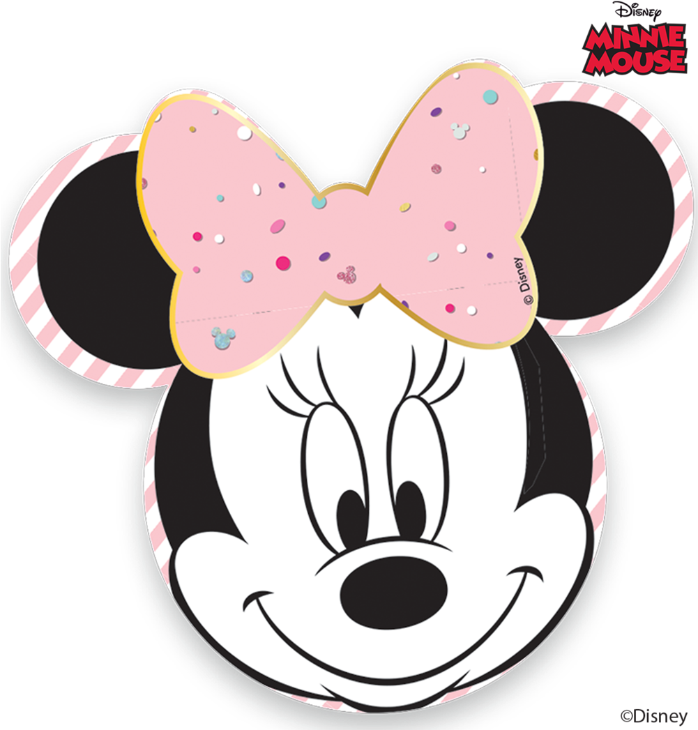 Minnie Face Plates 4pk (1000x1057), Png Download