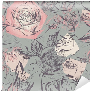 Vintage Wallpaper With Flowers / Vector Illustration - Wallpaper (400x400), Png Download