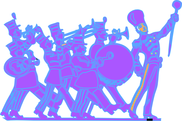 Rock Band Clipart High School - Gambar Siluet Marching Band (600x399), Png Download