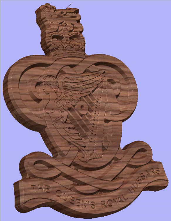 Queen's Royal Hussars Clock 400x320x18mm Oak - Carving (750x750), Png Download
