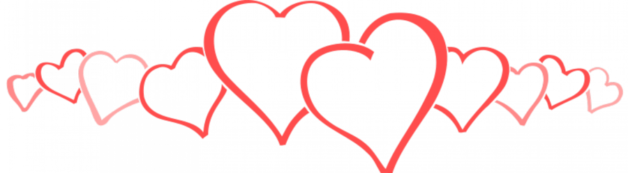 Download Valentines Png Clipart Valentine's Day Clip - Row Of Hearts (900x249), Png Download